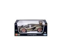 Voiture Bburago 1/18 Lamborghini Sian Hybride Blanc et Noir Blanc et Noir