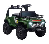 Voiture 4x4 Électrique Enfant 6v 25w 3 Km/h Max. Coffre Galerie Capot Fonctions Sonores Lumineuses Vert TU