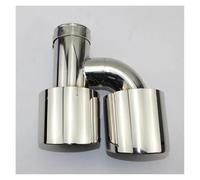 Voiture 76/89mm En Acier Inoxydable Et Face Brillante Sans Tuyau D'échappement Marqué Type H À Double Sortie À Bord Droit D'Échappement(Left 60MM-89MM)