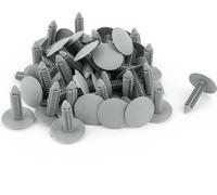 Voiture 8mm Diamètre trou fixation rivets plastique Pare-choc aile Pousser agrafes axe Gris 45pcs