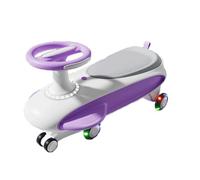 Voiture à Balancer, Wiggle Car Music Light Anti-Renversement for Enfants Swing Silent Flash Wheel Âge 3 Mois et Plus Cars(Lila)