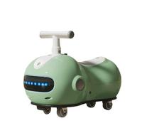 Voiture à Bascule en Forme de cacahuète, Musique, lumière, Anti-retournement, Clignotant Silencieux, Roue avec Casque, Sac à Dos, 3 Ans et Plus(Groen)