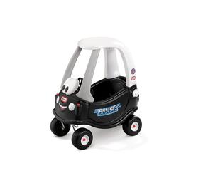 Voiture à bascule Little Tikes Cozy Coupe Police avec plancher amovible noir blanc gris