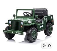 Voiture à Batterie de l'armée Willys - 12V Batterie - 1 à 6 ans - Vert