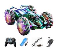 Voiture à commande gestuelle - Voiture de cascade télécommandée de 9,06 x 6,3 x 3,15 pouces - Véhicule cascade gestuel rotatif à 360° avec lumières et musique - Jouet rechargeable pour et fille