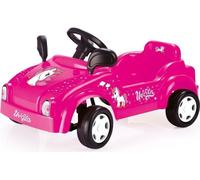 DOLU - Voiture de course licorne rose à pédale avec klaxon de travail - Voiture à pédale rose pour enfants âgés de 3 à 5 ans