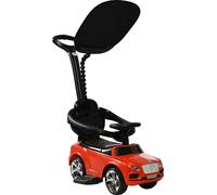 Voiture à pousser AIYAPLAY Véhicule à pousser 3 en 1 avec capote amovible et main courante, véhicule pour enfants avec protection contre le renversement, klaxon, musique, espace de rangement,
