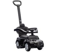 Voiture à pousser pour enfants - AIYAPLAY - 18 à 36 mois - poignée amovible, klaxon et volant - PP et acier - 91x40x83cm - noir