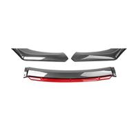 Voiture ABS Becquets Avant Pare-Chocs Lèvre, pour Audi A4 B7 S4 RS4 Cupra Spoiler Lıp Séparation Lame Anti-Collision Durable Protection Accessoires,F/Red-Carbon Fiber