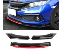 Voiture ABS Becquets Avant Pare-Chocs Lèvre, pour Peugeot 206 207 306 Cupra R Spoiler Lıp Séparation Lame Anti-Collision Durable Protection Accessoires,F/Red-Carbon Fiber
