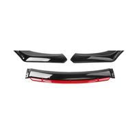 Voiture ABS Becquets Avant Pare-Chocs Lèvre, pour Peugeot 208 2012-2018 Spoiler Lıp Séparation Lame Anti-Collision Durable Protection Accessoires,F/Red-Bright Black
