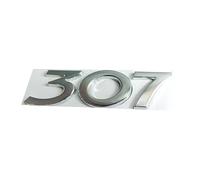 Voiture ABS Lettres Emblèmes Autocollant Decal, pour Peugeot 307 Avant,arrière Coffre/Volant Badge Décoration Accessoire,A-Silver