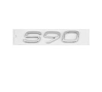 Voiture ABS Lettres Emblèmes Autocollant Decal, pour Volvo S90 Avant,arrière Coffre/Volant Badge Décoration Accessoire,A-Silver