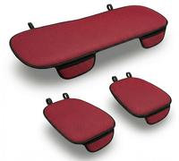 Voiture Accessoires Lupex Housse de siège 3 pièces Universel Auto | Protection Siège 2 Avant et 1 Arrière | Protecteur Confort Automobile Coussin Intérieur (Soie Glacée Rouge)