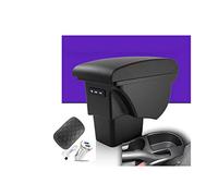 Voiture Accoudoir Boîte pour KIA SOUL 2009-2017 Double Couche Console Centrale Stockage Boîte Cuir Rangement Accoudoirs avec USB Porte Gobelet Cendrier Repose-bras Organiseur Boîte,Noir