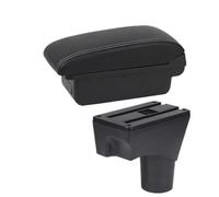 Voiture Accoudoirs Pour Nissan March Micra K13 MK4 IV 2010-2023 Accoudoir Voiture Boîte De Rangement Accoudoir Double couche(A Black white NOUSB)