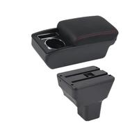 Voiture Accoudoirs Pour Nissan Pour Kicks 2016-2024 Accoudoir Voiture Boîte Rangement, Porte-gobelet, Rénovation Dédiée Accoudoir Double couche(N red line No USB)