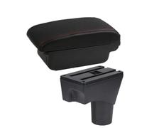 Voiture Accoudoirs Pour Nissan Sunny 2010-2023 Accoudoir De Voiture Boîte De Rangement Accoudoir Double couche(A Black red NO USB)