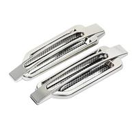 Voiture Aileron Latéraux Garniture Autocollants décoratifs pour évent de garde-boue d'automobile, 2 pièces, Grille d'admission d'air pour capot(Silver)