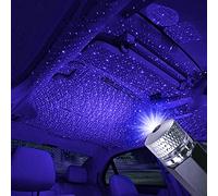 Voiture atmosphère lumière, Projecteur d'Étoiles Veilleuse USB, Lumière d'Atmosphère d'Angle Réglable Portable Pliable pour Voitures Maisons Fête Décoration de Plafond (Bleu violet)