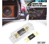 Voiture Audio 0 4 8 Gauge En ligne ANL Fusible Support Set avec 2pcs 80A Fusible