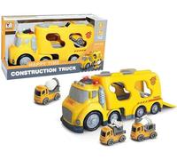 Voiture avec conteneur et 2 caravanes de chantier