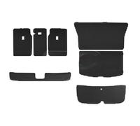 Voiture Bac Coffre pour Tesla pour Modèle Y pour Juniper 2025 Tapis Coffre Cuir Protection Dossier Siège Arrière Doublure Toutes Saisons Anti-Coup Pied Animaux Compagnie(7pcs Leather)