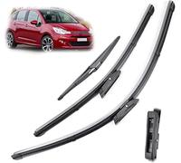 voiture Balais d'essuie-glace pour C3 MK2 Hatchback 2009-2016, Essuie-glace ensemble de balais d'essuie-glace en résistant à l'usure anti-âge