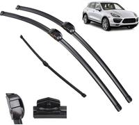 voiture Balais d'essuie-glace pour Porsche Cayenne 2010-2017, Essuie-glace ensemble de balais d'essuie-glace en résistant à l'usure anti-âge
