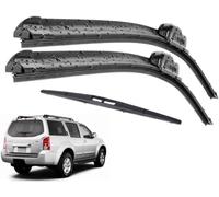 Voiture Balais d'essuie-Glaces pour Nissan Pathfinder R51 2005-2012 24in+18in+12in, Avant et arrière Ensemble de balais d'essuie-Glace pour Pare-Brise Arrière Accessoire,L-A/Lhd