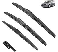 Voiture Balais d'essuie-Glaces pour Nissan TIIDA C11 2004-2012 Latio Versa 24in+14in+14in, Avant et arrière Ensemble d'essuie-Glace Arrière Accessoires,L-B/Rhd