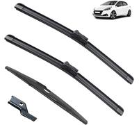 Voiture Balais d'essuie-Glaces pour Peugeot 208 MK1 A9 2012-2018 26in+16in+14in, Avant et arrière Ensemble de balais d'essuie-Glace pour Pare-Brise Arrière Accessoire,L-B/Rhd