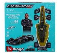 Voiture Bburago 1/24 Kit à monter Racing F1 SF 2023 avec casque et support Mercedes AMG W14 Hamilton Multicolore