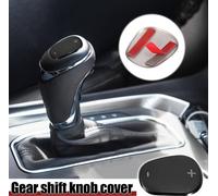 Voiture Bouton changement Vitesse Bouton Couvercle Autocollant Garniture Inox Acier Noir