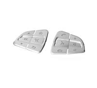 Voiture Bouton Couverture Compatible Avec Benz Pour Classe V Pour Vito Pour W447 Autocollants Pour Boutons De Volant Accessoires De Garniture Auto(Silver)