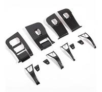 Voiture Bouton Lève-vitre Garniture Cache Cadre Pour Tesla Pour Modèle 3 Y Boutons Commutation Lève-vitre Garniture Couverture Décorative Boîtier Autocollant En Fiber Carbone ABS Décoration Voiture Go