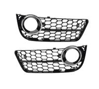 Voiture Cache-bande Pare-chocs Avant Voiture Calandre Feu Antibrouillard En 2 Pièces Pour A5 2008 2009 2010 2011(Noir chromé)