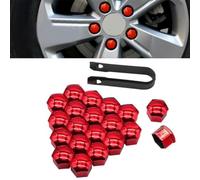 AIBINGBH Voiture Cache-écrous De Roue pour Dacia Duster III 2024 Capuchon d'écrou de Roue, Capuchons Ecrou Bouchons Protecteurs D'éCrou Couvre avec Outil Demontage, 20PCS,C-17mm