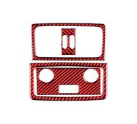 voiture Cache Moulures intérieures Pour BMW Série 5 E60 2004-2010 Fibre Carbone Intérieur Arrière Panneau Ventilation Garniture Cadre Couverture Autocollants(Style A(Red))