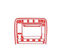 voiture Cache Moulures intérieures Pour Cayenne 2003-2010 Piano Noir Voiture Commande Centrale Panneau Navigation Cadre Revêtement D'habillage Décoration Autocollant(Red LHD)