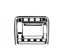 voiture Cache Moulures intérieures Pour Cayenne 2003-2010 Piano Noir Voiture Commande Centrale Panneau Navigation Cadre Revêtement D'habillage Décoration Autocollant(Black LHD)