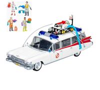 Voiture CADILLAC Ghostbusters ECTO 1 Ambulance du Film S.O.S. Fantômes 1/18 Avec 4 Figurines 40ème Anniversaire