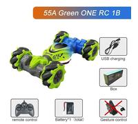Voiture Cascadeuse Télécommandée Pour Enfants,Montre Rc,Capteur De Geste,Rotation,Radio,Jouet Électronique,Cadeau Pour Garçon,55a,2.4g - Type Green One Rc 1b