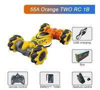 Voiture Cascadeuse Télécommandée Pour Enfants,Montre Rc,Capteur De Geste,Rotation,Radio,Jouet Électronique,Cadeau Pour Garçon,55a,2.4g - Type Orange Two Rc 1b