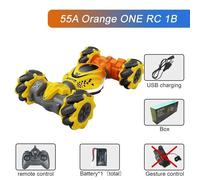 Voiture Cascadeuse Télécommandée Pour Enfants,Montre Rc,Capteur De Geste,Rotation,Radio,Jouet Électronique,Cadeau Pour Garçon,55a,2.4g - Type Orange One Rc 1b