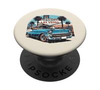 Voiture Classique Bienvenue à Las Vegas Vacances d'été Hommes Femmes Enfants PopSockets PopGrip Adhésif