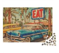 Voiture Classique Premium Carton 1000 Pièces Style Vintage rétro Puzzle, Jeu Éducatif Adultes, Décompression, Cadeau & Décor Mural pour Enthousiastes 38x26cm/1000pcs