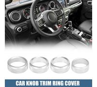 Voiture Climatiseur Phare Tune Interrupteur Bouton Couvercle Ensemble Argenté