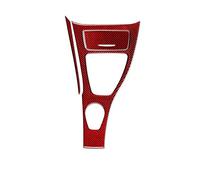 Voiture Contrôle Central Décoratif Pour 3 Série Pour E90 2006 2007 2008 Central Control Gear Shift Cendrier Panneau Cadre Garniture En Fiber De Carbone Autocollant De Voiture Accessoires(RHD red)