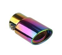Voiture Courbé Tuyau D'Extrémité De Pointe Sortie 1 Pièce Embout De Silencieux D'échappement Voiture Avec Entrée 2.5 Pouces En Acier Inoxydable Chromé Sortie Arrière(Neon chrome Straight)
